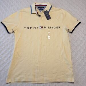 NWT Tommy Hilfiger Men's Gray Polo Shirt Size M Slim Fit Pique MSRP $69.50